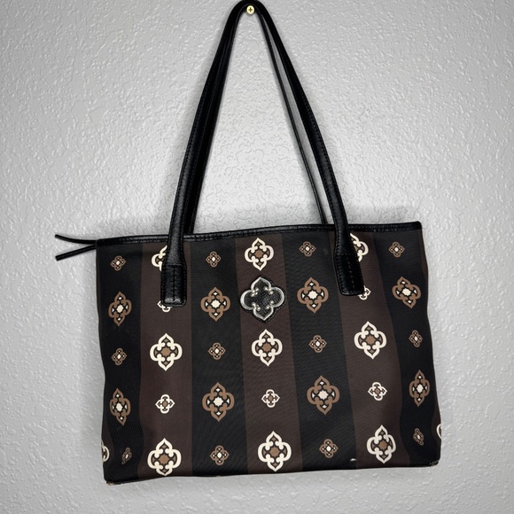 Brighton F327990 women's leather handbag tote black &‎ white double handle - Picture 2 of 16